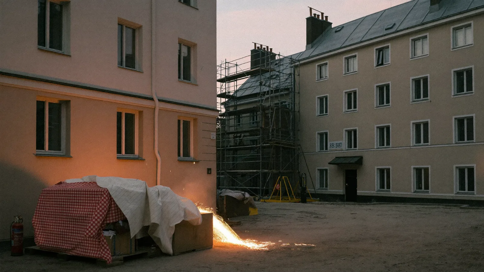 Brandsicherheitswache bei Bauarbeiten in Berlin